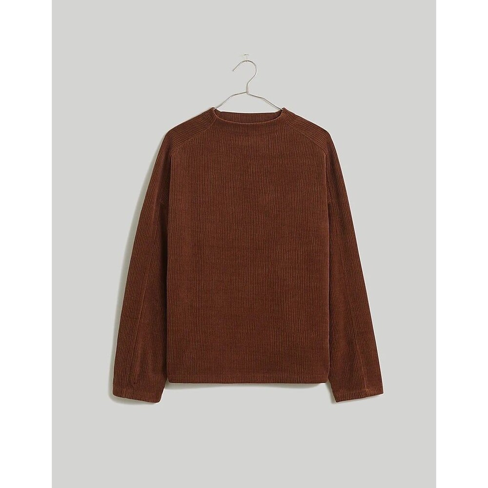 Madewell Funnelneck Top - XL Hot Cocoa Brown
